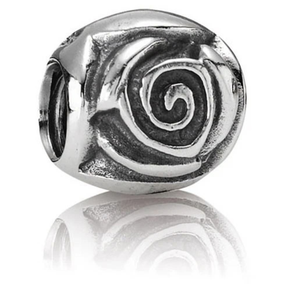Pandora Sterling Silver Rose 925 Swirl Spacer Charm Bead Bracelet Made Thailand